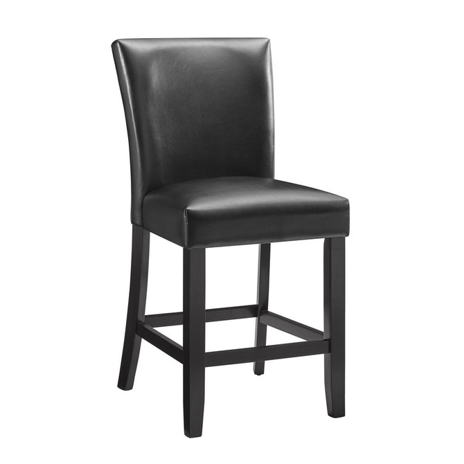 Carrara 24? Counter Stool, Black Leatherette