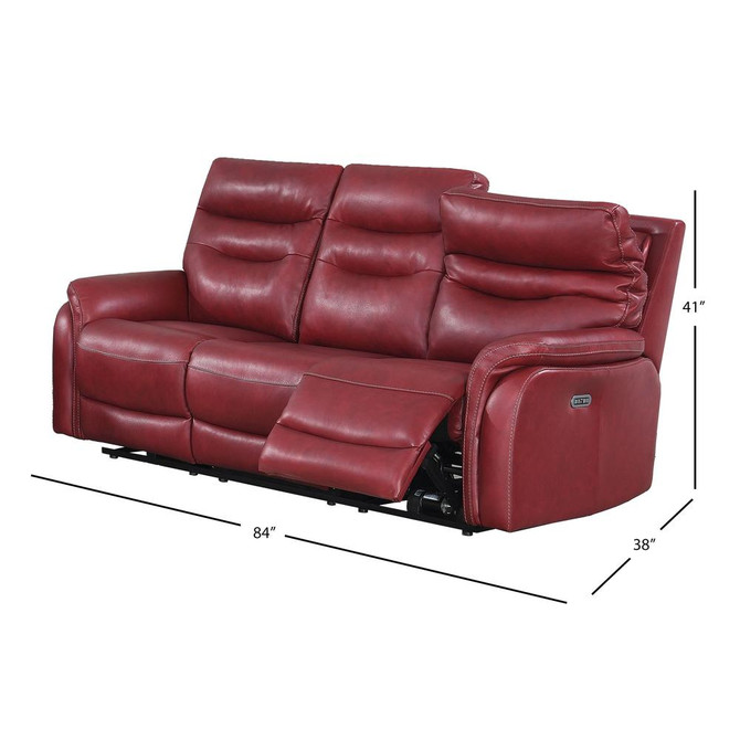 Fortuna Power Recliner Sofa - Dark Red