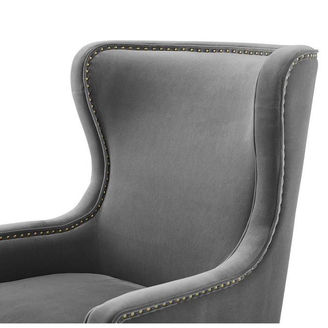 Rosco Velvet Accent Chair  - Charcoal