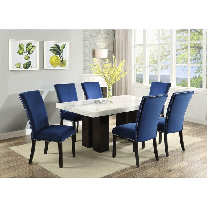 Camila Blue Velvet Dining Chair