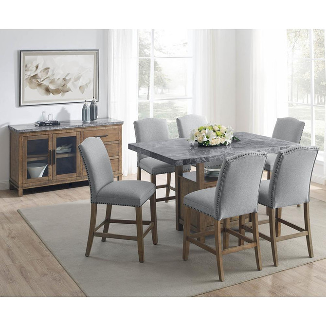 Grayson Gray Marble Counter 8PC Dining Set