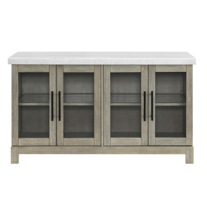 Carena White Marble Top Sideboard w/Powe