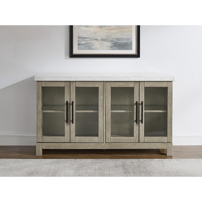 Carena White Marble Top Sideboard w/Powe