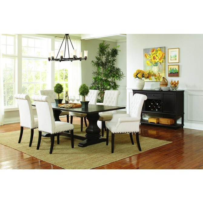 Parkins Dining Room Set Rustic Espresso and Beige