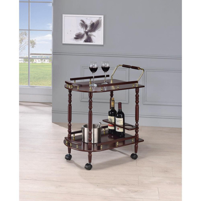 Palmer 2-tier Serving Cart Merlot and Brass