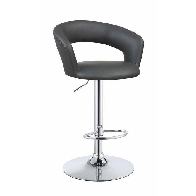 Barraza 29" Adjustable Height Bar Stool Grey and Chrome