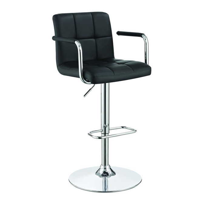 Palomar Adjustable Height Bar Stool Black and Chrome