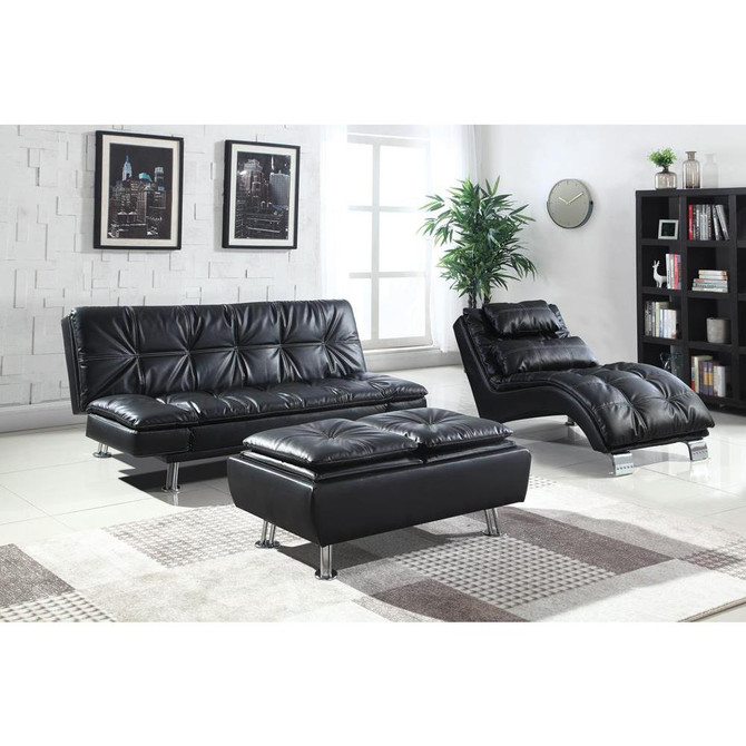 Dilleston Tufted Back Upholstered Sofa Bed Black