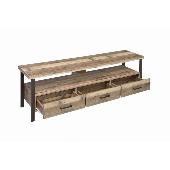 Ruston 71" 3-drawer TV Console Weathered Pine