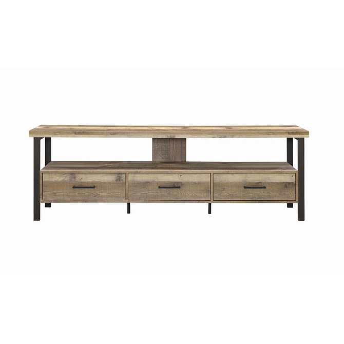 Ruston 71" 3-drawer TV Console Weathered Pine