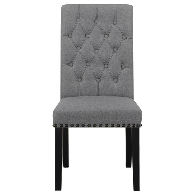 Alana Upholstered Tufted Side Chairs with Nailhead Trim (Set of 2)