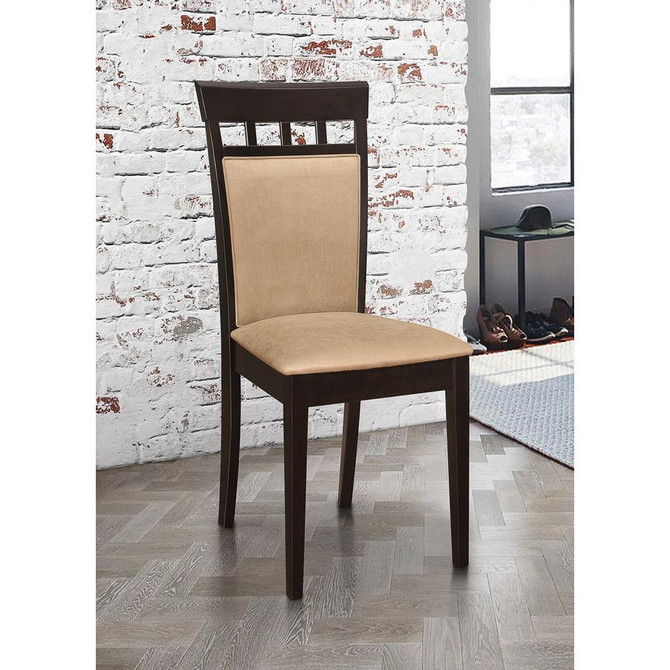 Gabriel Upholstered Side Chairs Cappuccino and Tan (Set of 2)