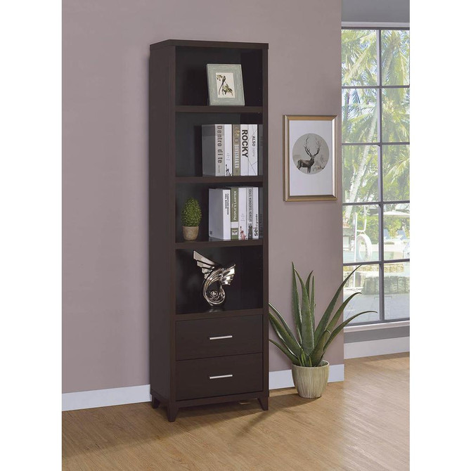 Lewes 2-drawer Media Tower Cappuccino