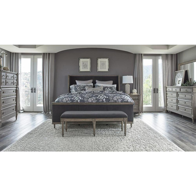 Alderwood 4-piece Eastern King Bedroom Set French Grey