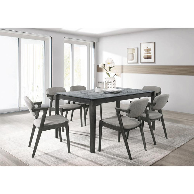 Stevie 5-piece Rectangular Dining Set Grey and Black