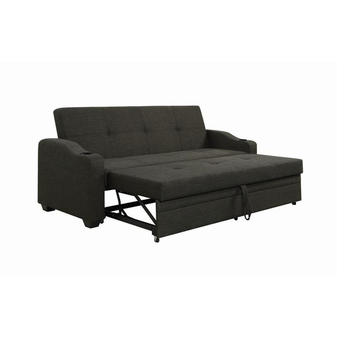 Sofa Bed With Sleeper , Charcoal Grey/Black