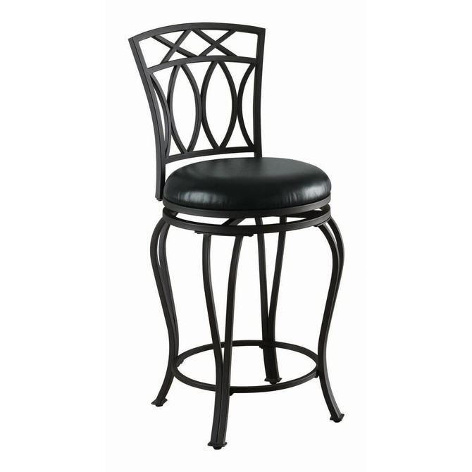 Adamsville Upholstered Swivel Counter Height Stool Black