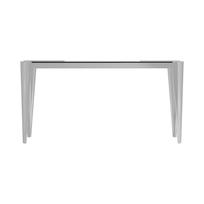 Rectangle Glass Top Sofa Table Silver and Grey