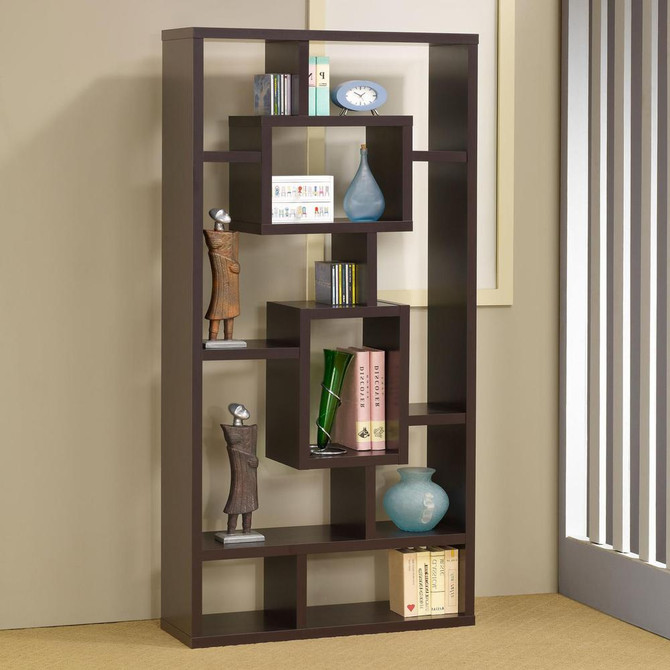 Howie 10-shelf Bookcase Cappuccino