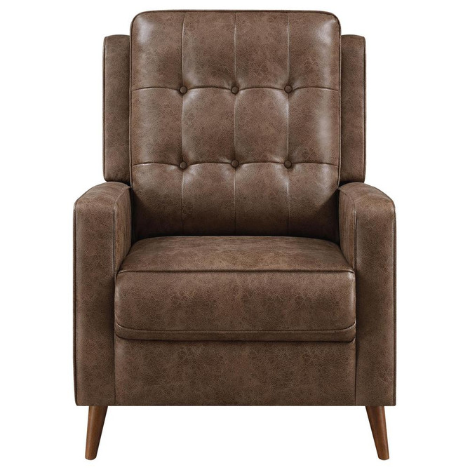 Davidson Upholstered Tufted Push Back Recliner Brown