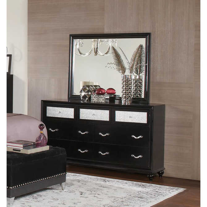 Barzini 7-drawer Rectangular Dresser Black