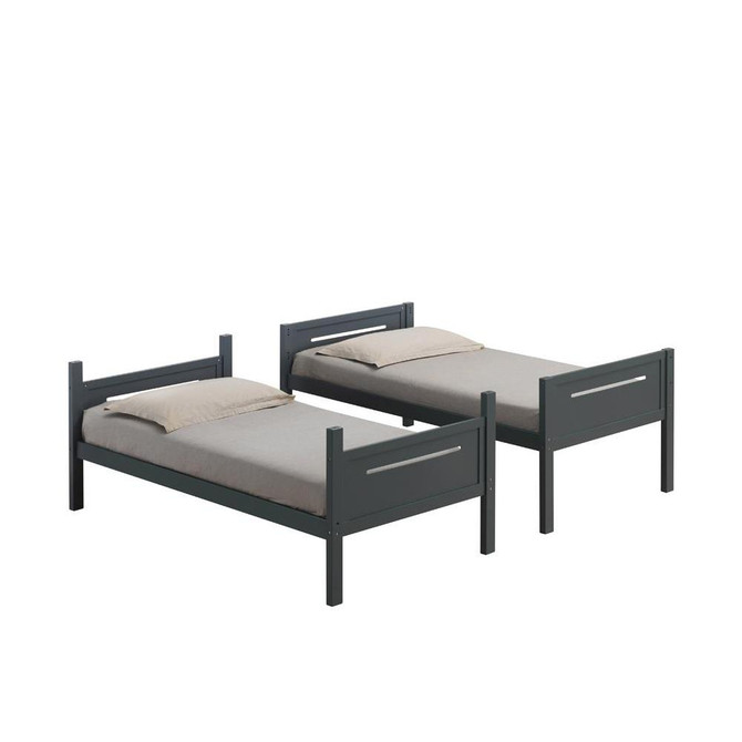 Littleton Twin Over Twin Bunk Bed Grey