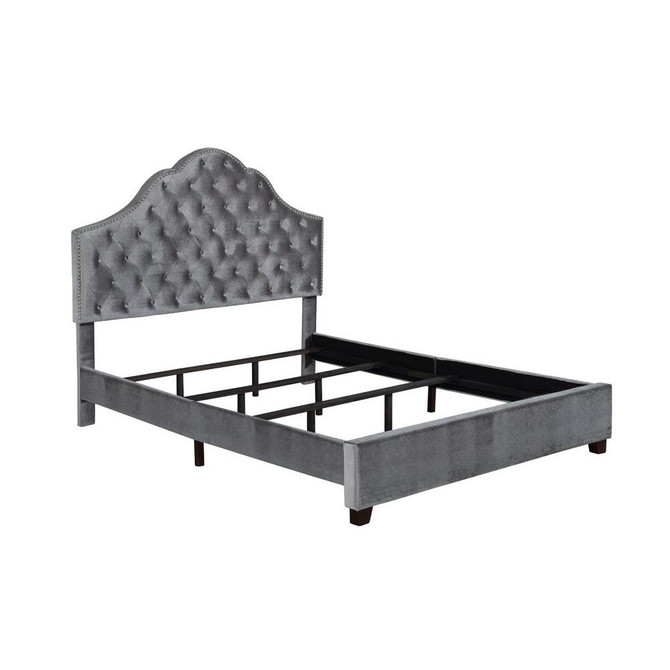 Abbeville Eastern King Upholstered Bed with Arched Headboard Grey