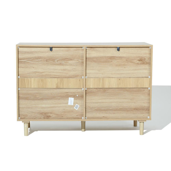 Light Oak Manufactured Wood 6-Drawer Bedroom Dresser