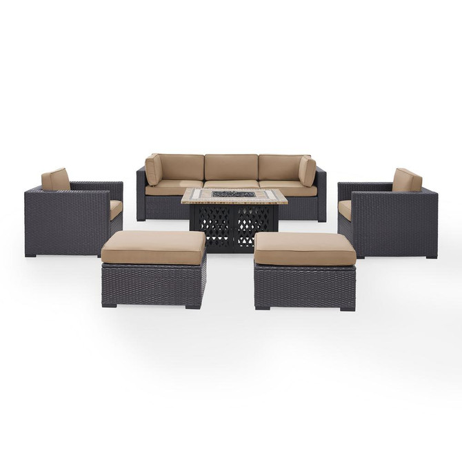 Biscayne 7Pc Outdoor Wicker Sectional Set