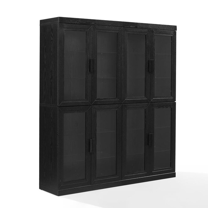 Essen 2Pc Glass Door Kitchen Pantry Storage Cabinet Set