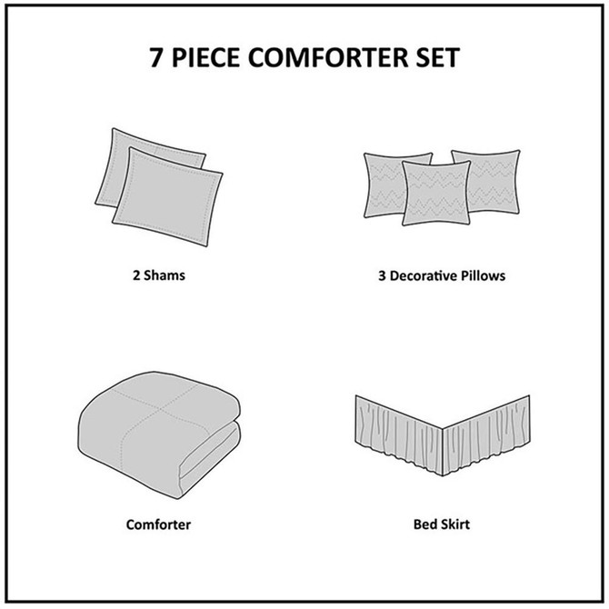 7 Piece Cotton Printed Comforter Set