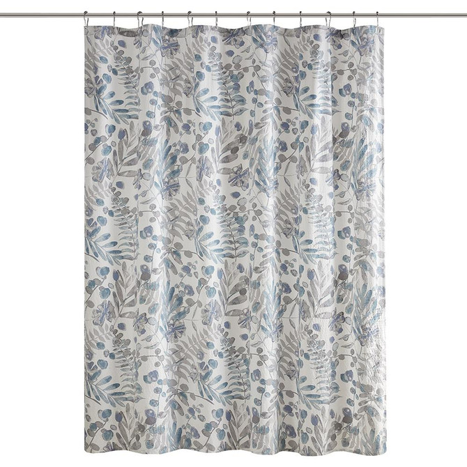 Printed Seersucker Shower Curtain