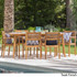 Stanford Outdoor Teak Finish Acacia Wood 7 Piece Rectangualr Dining Set