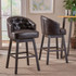Westman Brown Leather Swivel Backed Barstool (Set of 2)