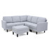 Bridger Light Grey Fabric Sectional Couch with Ottoman