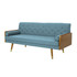 Aidan Mid Century Modern Tufted Fabric Sofa, Blue