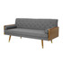 Aidan Mid Century Modern Tufted Fabric Sofa, Gray