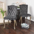 (Set of 2) Martino Velvet Charcoal Dining Chair