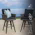 Gizette Mixed Black Wicker Barstools (Set of 2)