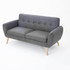Joseline Mid Century Modern Petite Dark Grey Fabric Sofa