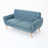 Eunice Petite Mid Century Modern Tufted Blue Fabric Sofa
