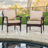(Set of 2) Bleecker Outdoor Brown Wicker Club Chair with Cushion