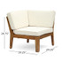 Amaryllis Sectional Sofa Set for Patio | Acacia Wood with Cushions | 7-Piece Sectional with Coffee Table | Teak and Cream