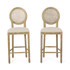 Salton French Country Wooden Barstools with Upholstered Seating (Set of 2)