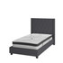 Riverdale Twin Size Tufted Upholstered Platform Bed in Dark Gray Fabric with 10 Inch CertiPUR-US Certified Pocket Spring Mattress