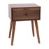 Hatfield Mid-Century Modern One Drawer Wood Nightstand, Side Accent or End Table with Soft Close Storage Drawer, Dark Walnut