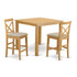 CFPB3-OAK-C 3 Pc counter height pub set - Dining Table and 2 counter height Dining chair.