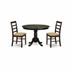 HLAN3-CAP-C 3 Pc Kitchen nook Dining set-round Kitchen Table and 2 slatted back Kitchen Chairs.
