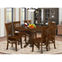 7  Pc  set  Kenley  Dinette  Table  with  a  Leaf  and  6  hard  wood  Seat  Chairs  in  Espresso  .