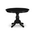 HBT-ABK-TP East West Furniture Modern Kitchen Table with Wire brushed Black Color Table Top Surface and Asian Wood Dining Table Pedestal Legs - Wire brushed Black Finish